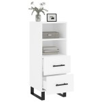 vidaXL Servantă, alb, 34,5x34x90 cm, lemn compozit vidaXL Servantă, alb, 34,5x34x90 cm, lemn compozit