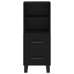 vidaXL Servantă, negru, 34,5x34x90 cm, lemn compozit