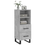 vidaXL Servantă, gri beton, 34,5x34x90 cm, lemn compozit