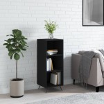 vidaXL Dulap cu rafturi, negru, 34,5x32,5x90 cm, lemn compozit vidaXL Dulap cu rafturi, negru, 34,5x32,5x90 cm, lemn compozit