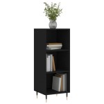 vidaXL Servantă, negru, 34,5x32,5x90 cm, lemn compozit