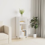 vidaXL Servantă, alb extralucios, 34,5x32,5x90 cm, lemn compozit