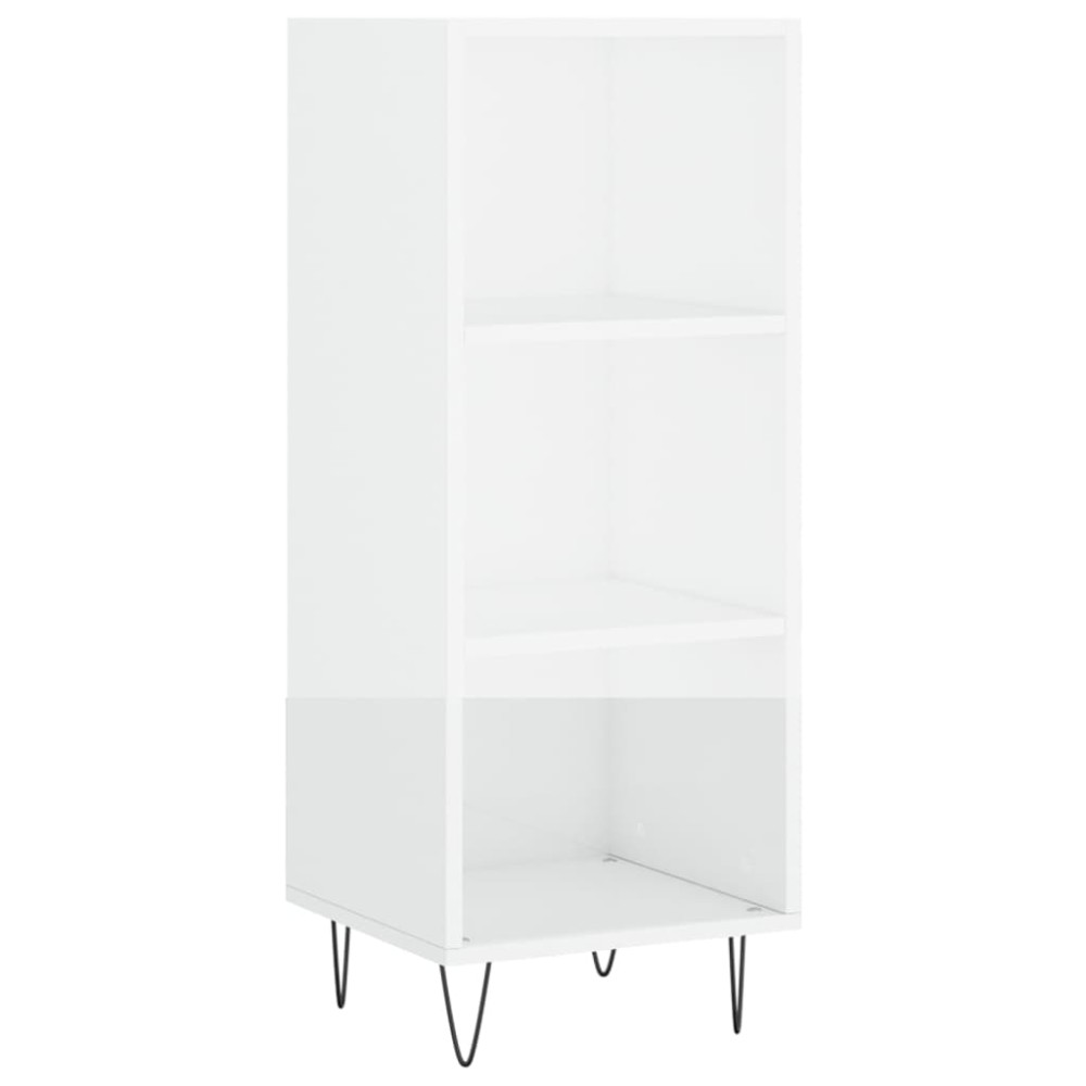 vidaXL Servantă, alb extralucios, 34,5x32,5x90 cm, lemn compozit