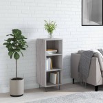 vidaXL Servantă, gri sonoma, 34,5x32,5x90 cm, lemn compozit vidaXL Servantă, gri sonoma, 34,5x32,5x90 cm, lemn compozit
