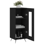 vidaXL Servantă, negru, 34,5x34x90 cm, lemn compozit