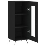 vidaXL Servantă, negru, 34,5x34x90 cm, lemn compozit