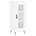 vidaXL Servantă, alb extralucios, 34,5x34x90 cm, lemn compozit