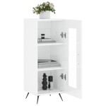vidaXL Servantă, alb extralucios, 34,5x34x90 cm, lemn compozit