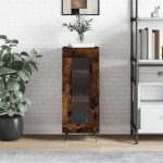 vidaXL Servantă, stejar fumuriu, 34,5x34x90 cm, lemn compozit vidaXL Servantă, stejar fumuriu, 34,5x34x90 cm, lemn compozit