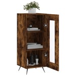 vidaXL Servantă, stejar fumuriu, 34,5x34x90 cm, lemn compozit vidaXL Servantă, stejar fumuriu, 34,5x34x90 cm, lemn compozit