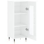 vidaXL Servantă, alb extralucios, 34,5x34x90 cm, lemn compozit vidaXL Servantă, alb extralucios, 34,5x34x90 cm, lemn compozit