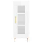 vidaXL Servantă, alb extralucios, 34,5x34x90 cm, lemn compozit