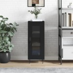 vidaXL Servantă, negru, 34,5x34x90 cm, lemn compozit vidaXL Servantă, negru, 34,5x34x90 cm, lemn compozit