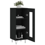 vidaXL Servantă, negru, 34,5x34x90 cm, lemn compozit vidaXL Servantă, negru, 34,5x34x90 cm, lemn compozit