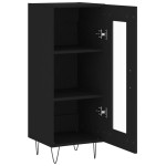 vidaXL Servantă, negru, 34,5x34x90 cm, lemn compozit vidaXL Servantă, negru, 34,5x34x90 cm, lemn compozit