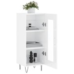 vidaXL Servantă, alb extralucios, 34,5x34x90 cm, lemn compozit