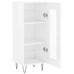 vidaXL Servantă, alb extralucios, 34,5x34x90 cm, lemn compozit