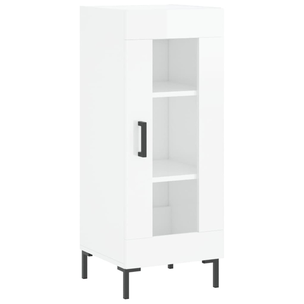 vidaXL Servantă, alb extralucios, 34,5x34x90 cm, lemn compozit