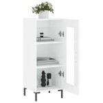 vidaXL Servantă, alb extralucios, 34,5x34x90 cm, lemn compozit