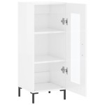 vidaXL Servantă, alb extralucios, 34,5x34x90 cm, lemn compozit