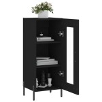 vidaXL Servantă, negru, 34,5x34x90 cm, lemn compozit vidaXL Servantă, negru, 34,5x34x90 cm, lemn compozit