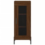 vidaXL Servantă, stejar maro, 34,5x34x90 cm, lemn compozit