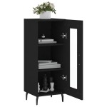 vidaXL Servantă, negru, 34,5x34x90 cm, lemn compozit