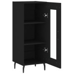 vidaXL Servantă, negru, 34,5x34x90 cm, lemn compozit