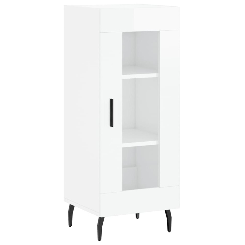 vidaXL Servantă, alb extralucios, 34,5x34x90 cm, lemn compozit