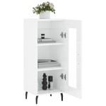 vidaXL Servantă, alb extralucios, 34,5x34x90 cm, lemn compozit