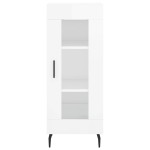 vidaXL Servantă, alb extralucios, 34,5x34x90 cm, lemn compozit