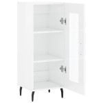 vidaXL Servantă, alb extralucios, 34,5x34x90 cm, lemn compozit