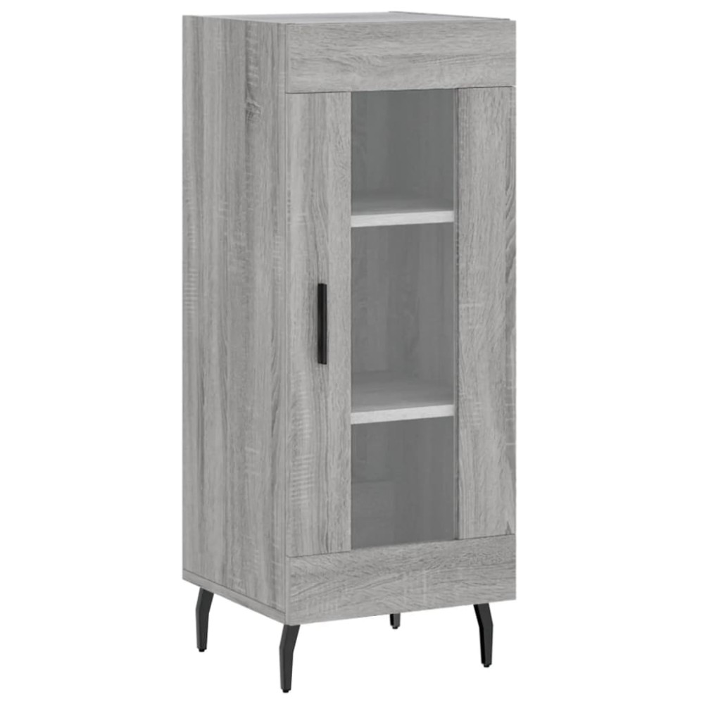 vidaXL Servantă, gri sonoma, 34,5x34x90 cm, lemn compozit