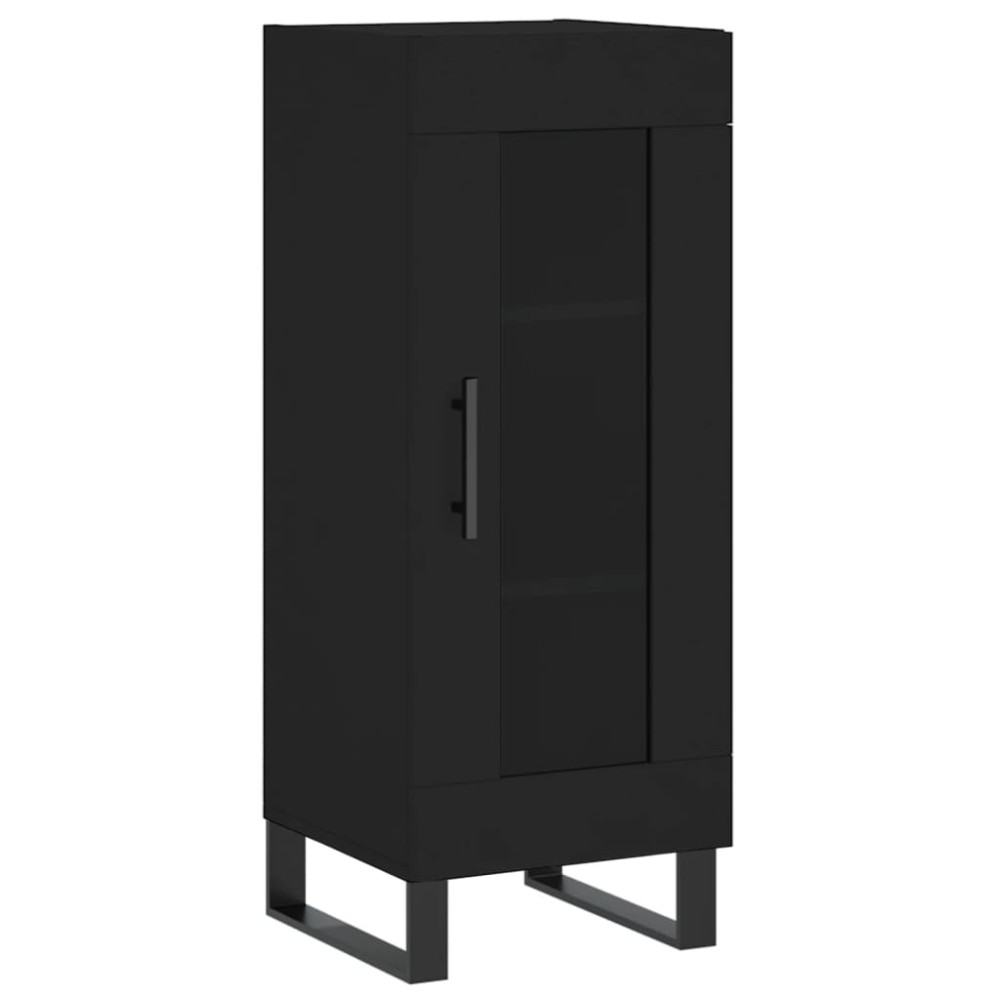 vidaXL Servantă, negru, 34,5x34x90 cm, lemn compozit