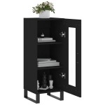 vidaXL Servantă, negru, 34,5x34x90 cm, lemn compozit