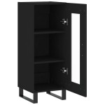 vidaXL Servantă, negru, 34,5x34x90 cm, lemn compozit