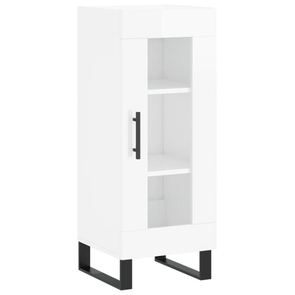 vidaXL Servantă, alb extralucios, 34,5x34x90 cm, lemn compozit