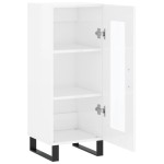 vidaXL Servantă, alb extralucios, 34,5x34x90 cm, lemn compozit