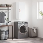 vidaXL Dulap montat pe perete, alb, 34,5x34x90 cm vidaXL Dulap montat pe perete, alb, 34,5x34x90 cm