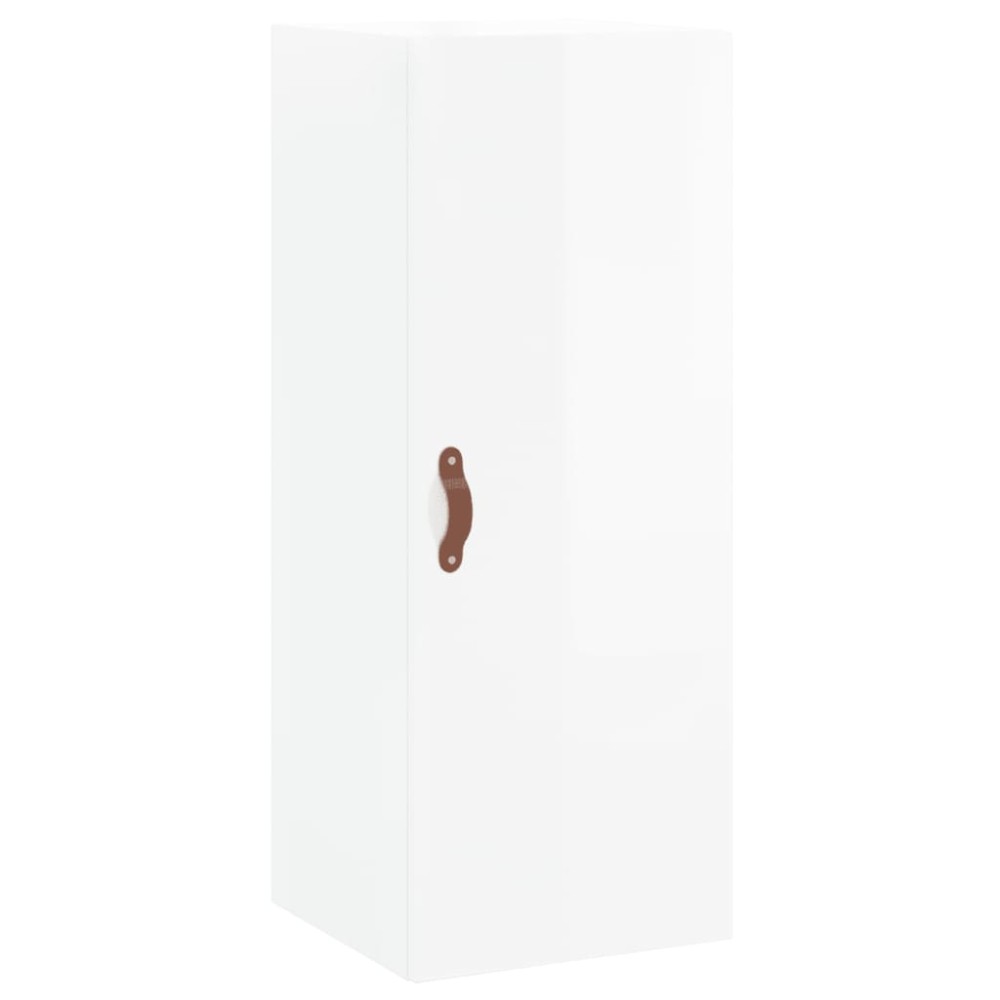 vidaXL Dulap montat pe perete, alb extralucios, 34,5x34x90 cm
