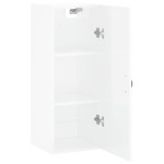 vidaXL Dulap montat pe perete, alb extralucios, 34,5x34x90 cm