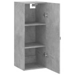 vidaXL Dulap montat pe perete, gri beton, 34,5x34x90 cm