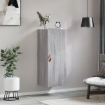 vidaXL Dulap montat pe perete, gri sonoma, 34,5x34x90 cm