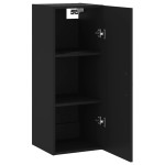 vidaXL Dulap montat pe perete, negru, 34,5x34x90 cm