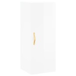 vidaXL Dulap montat pe perete, alb extralucios, 34,5x34x90 cm