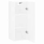 vidaXL Dulap montat pe perete, alb extralucios, 34,5x34x90 cm