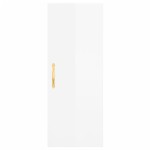 vidaXL Dulap montat pe perete, alb extralucios, 34,5x34x90 cm