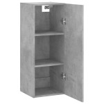 vidaXL Dulap montat pe perete, gri beton, 34,5x34x90 cm