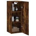 vidaXL Dulap montat pe perete, stejar fumuriu, 34,5x34x90 cm