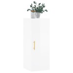 vidaXL Dulap montat pe perete, alb extralucios, 34,5x34x90 cm